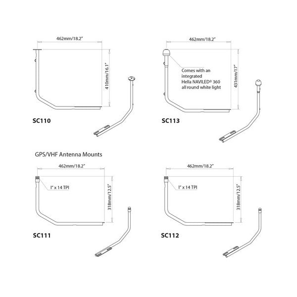 SCALTRUT SC111 Edelstahlnavigationslicht | GPS -Klammer