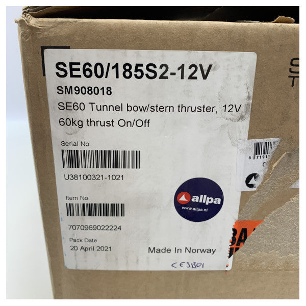 Sleipner Side Power SE60 60 KGF | 185 mm | 12V bogpropeller och akterpropeller - SE60/185S2-12V