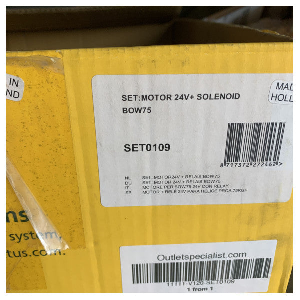 محرك كهربائي وملف لولبي من Vetus SET0109 لـ BOW7524C 24V 75 KGF