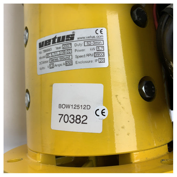 Vetus SET0159 BOW 95 u 125 thruster electromotur 12V b'relais 