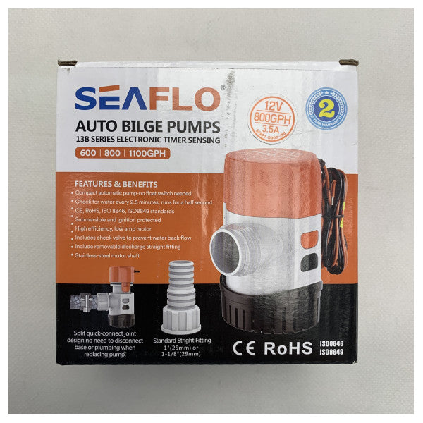 Seaflo manual electric 12V | 800 GPH bilgepump - SFBP1-G800-12B