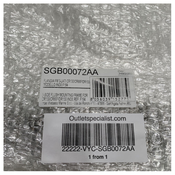 إطار تثبيت متدفق من الفولاذ المقاوم للصدأ من Isotherm CR130 | CR90F DR130 - SGB00072AA