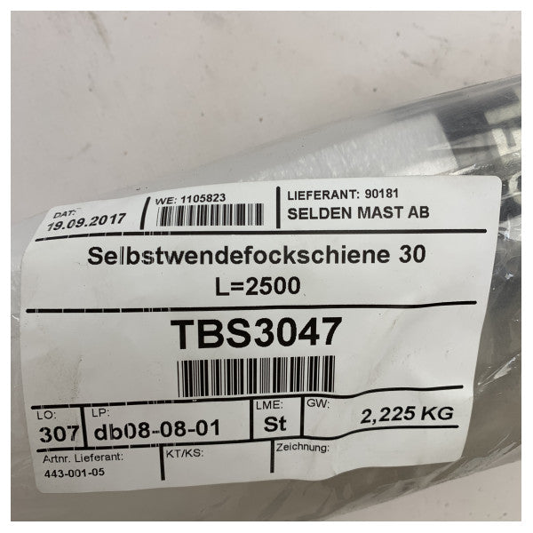 セルデン トラック 30 30 mm ノーマル アルミニウム ブラック トラック 2500 mm - 443-001-05