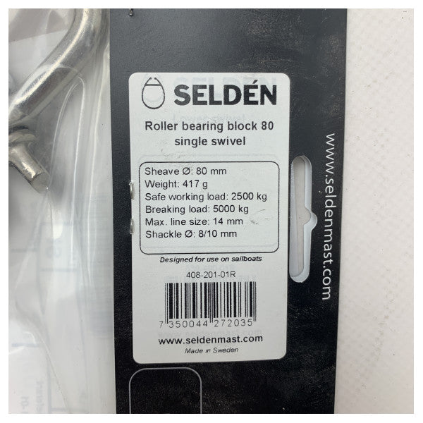 Selden RBB80 blocco singolo a sfere 80 mm - 14 mm