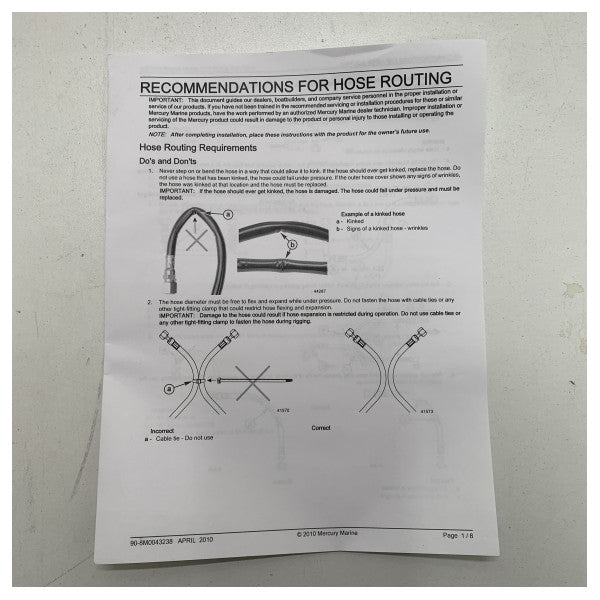 Kit tubo idraulico autopilota Simrad Verado 1,8 metri - 8M0167285