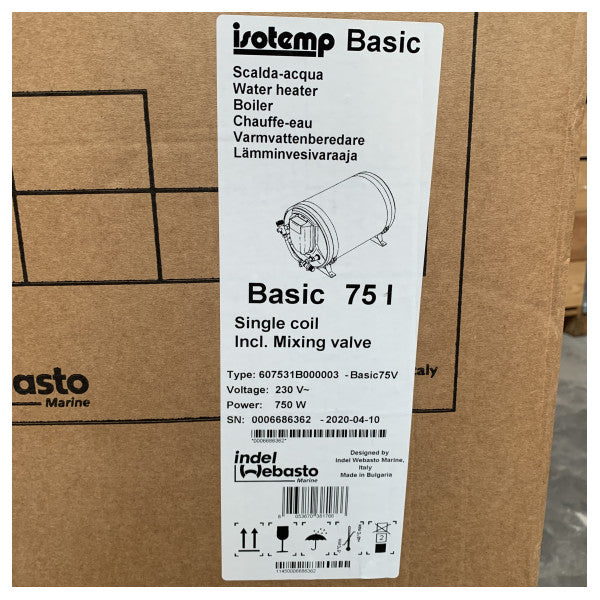 Isotemp Basic 75L stainless steel marine boiler  750W - 607531B000003