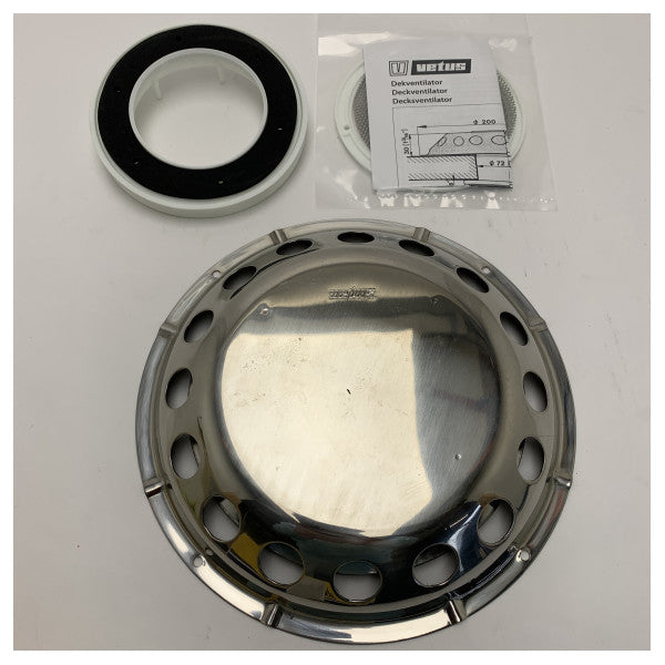 Vetus UFO ruostumattomasta teräksestä valmistettu kansituuletin 200 mm