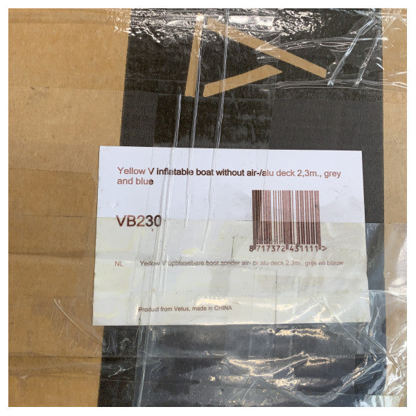 イエローV Vetus VB230 インフレータブル・ディンギー 2.3M エアデッキ付