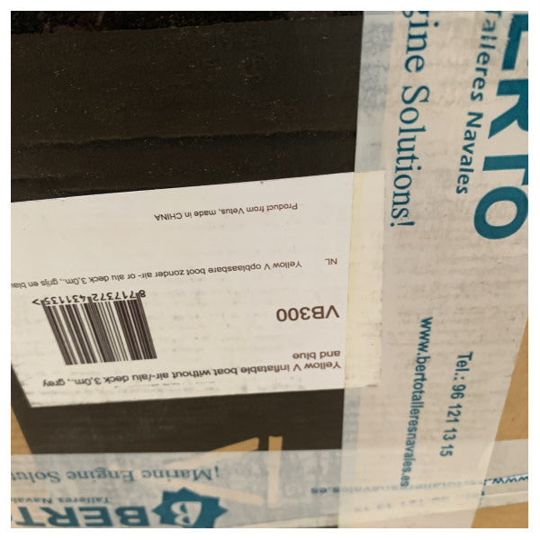 Надувний човен Yellow-V VB300 3M з повітряною палубою - алюміній