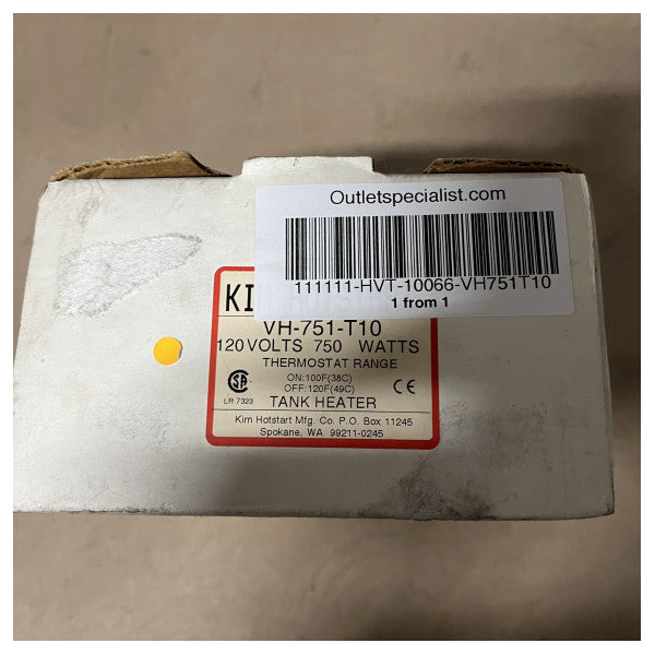 Kim Hotstart 舶用エンジン用 120V 750W クーラントヒーター - 耐久性に優れた寒冷地保護用アルミニウム製ブロックヒーター