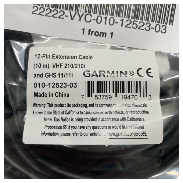 Garmin GHS 11 ハンドセット延長ケーブル - 010-12523-03