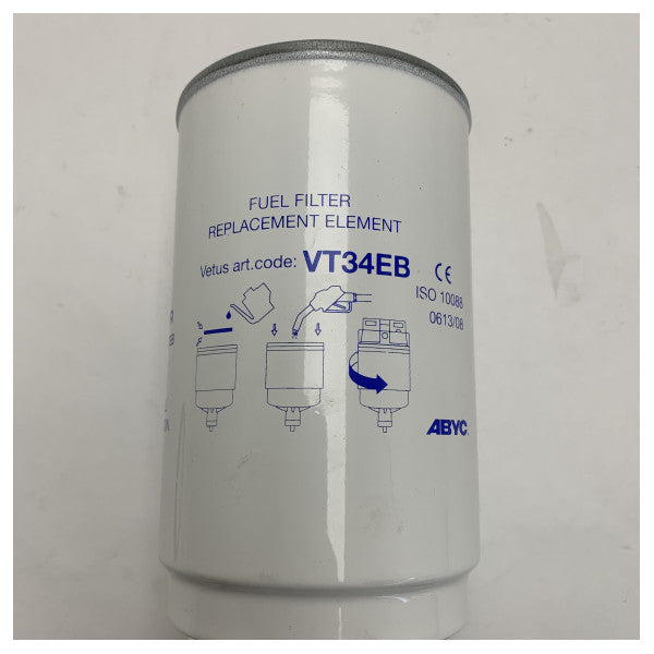Substituição do filtro de combustível spin-on Vetus VT34EB 380L/h