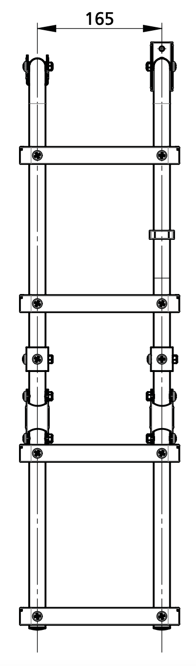 Vetus SLFM4A badestige foldbar 4 trin med teak