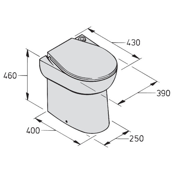 Vetus WCS2 electric marine toilet white ceramic 24V