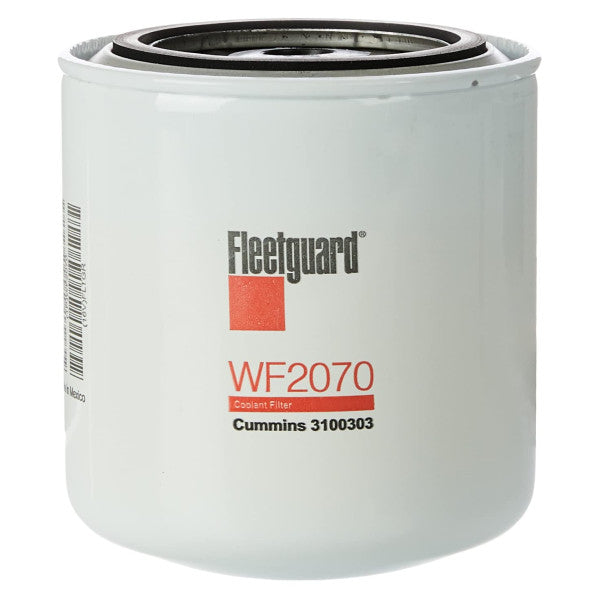 The Fleetguard WF2070 is a spin-on filter for engine cooling liquid.