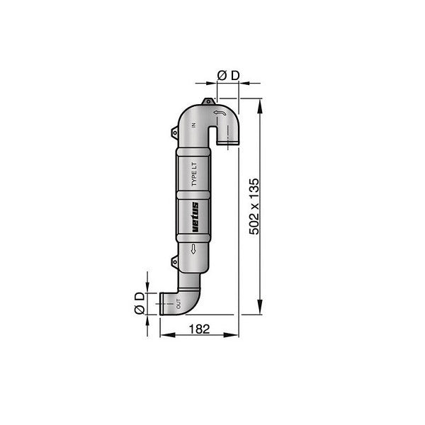 Vetus WLOCKLT40 40 mm plastic gooseneck | zwanenhals