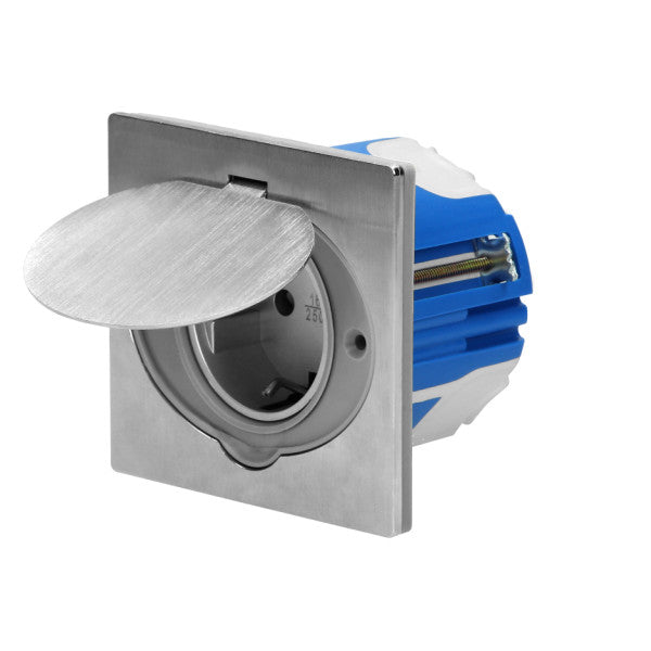 Vedenpitävä ruostumattomasta teräksestä valmistettu merenkulun pistorasia | Orno Hermetic Contact Socket