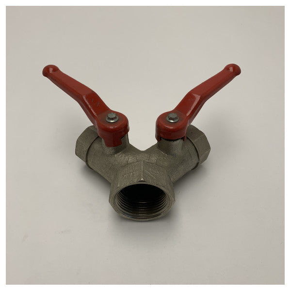 Месингов Y-клапан Vetus, разделен сферичен кран 1 1/2 инча