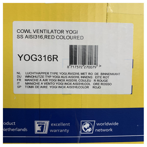 Vetus YOG316R σκούπα αέρα από ανοξείδωτο χάλυβα D125 mm - ανεμιστήρας καπό