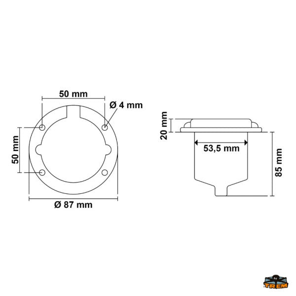 Trem shore power socket 16A | 230V stainless steel - Z2032016