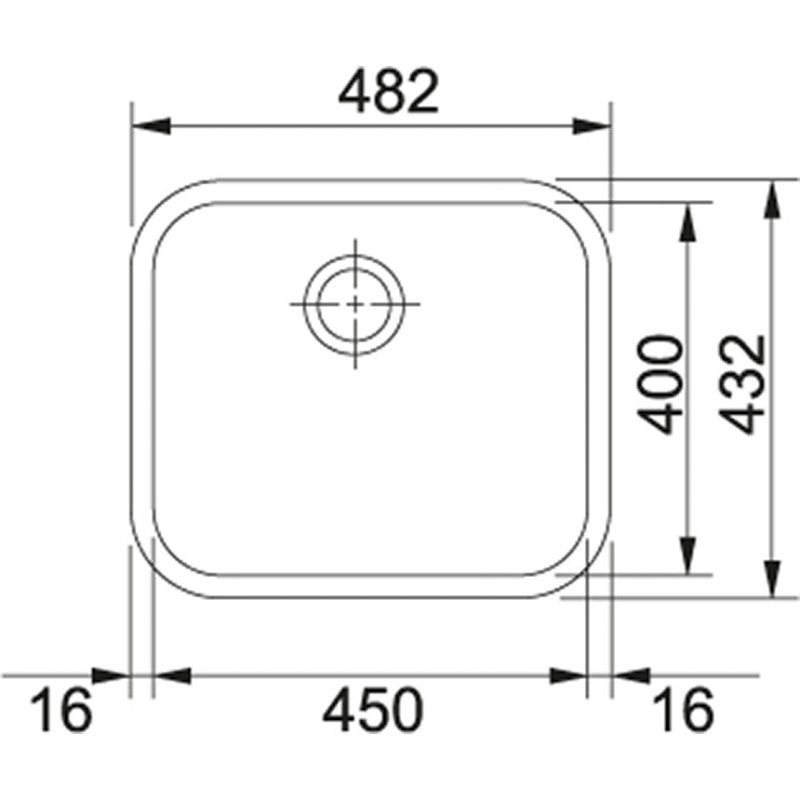 Franke sink under-mount stainless steel 450 x 400 mm - 122.0021.440