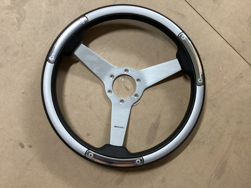 Ultraflex Linosa 3-spaaks silver steering wheel 350 mm - 64295K