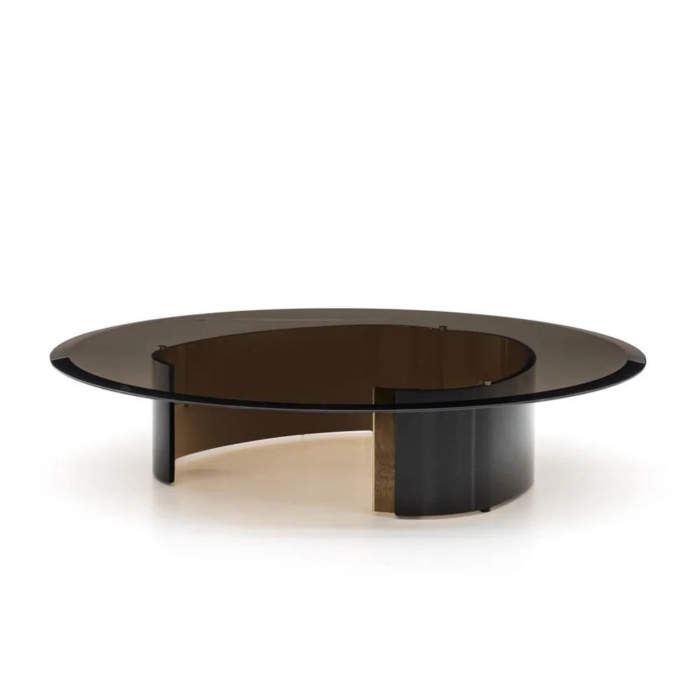 Minotti Bangle stolik kawowy okrągły 110 cm brązowy