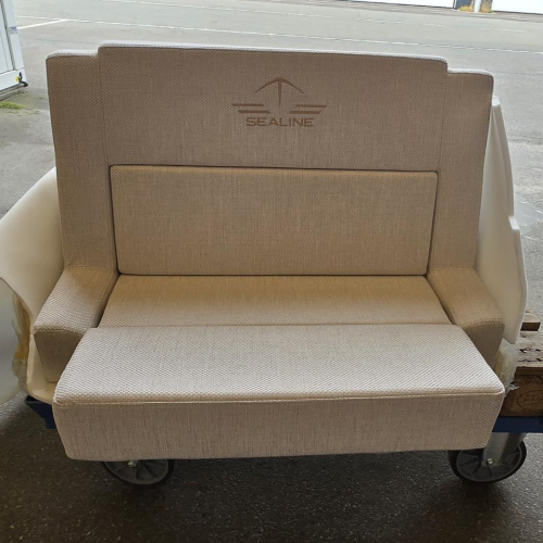 Original Double Helmsman Pilot Seat med sammenleggbar setestøt