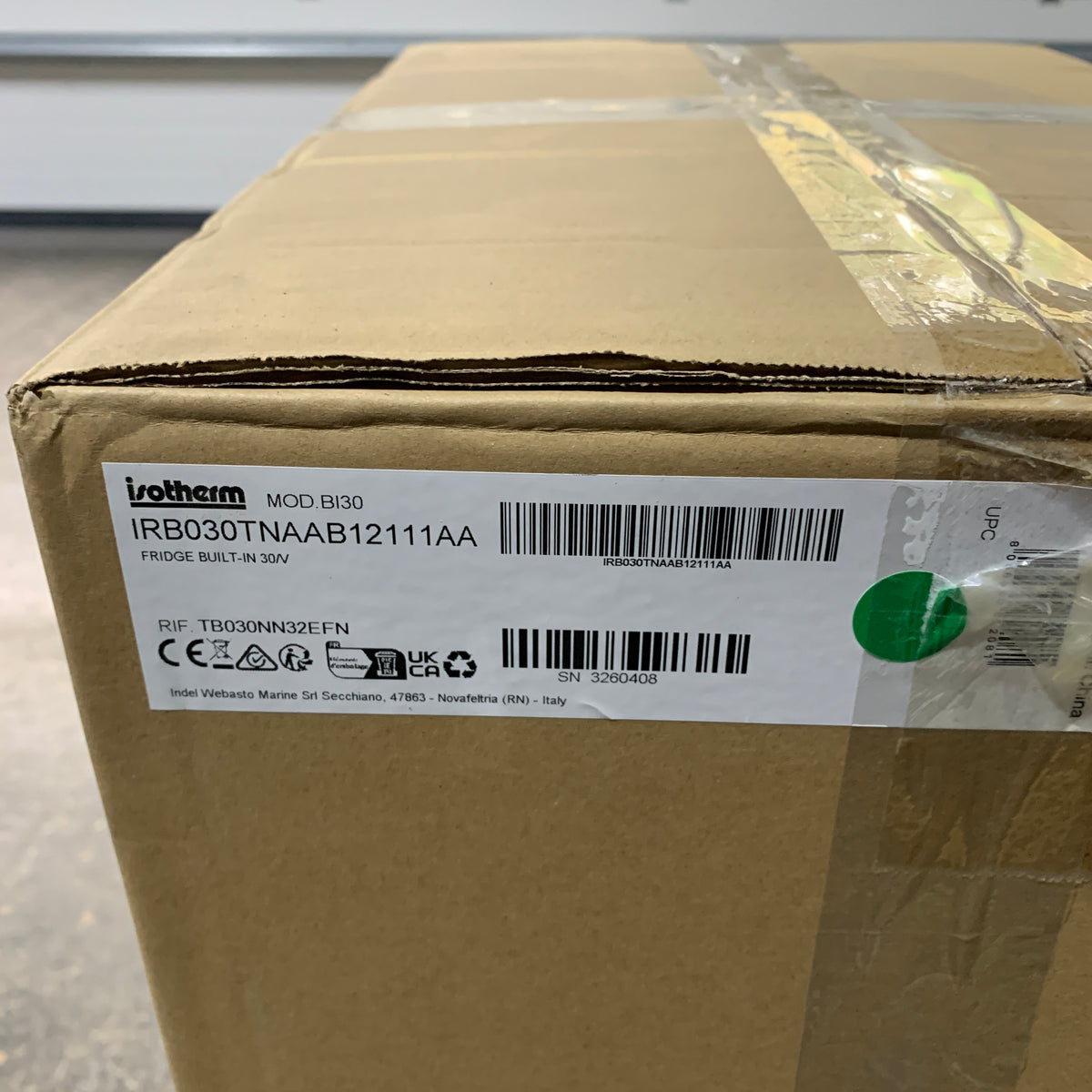 Isotherm BI30 30L indbygget maritimt køleskab 12/24V topbetjent - IRB030TNAAB12 