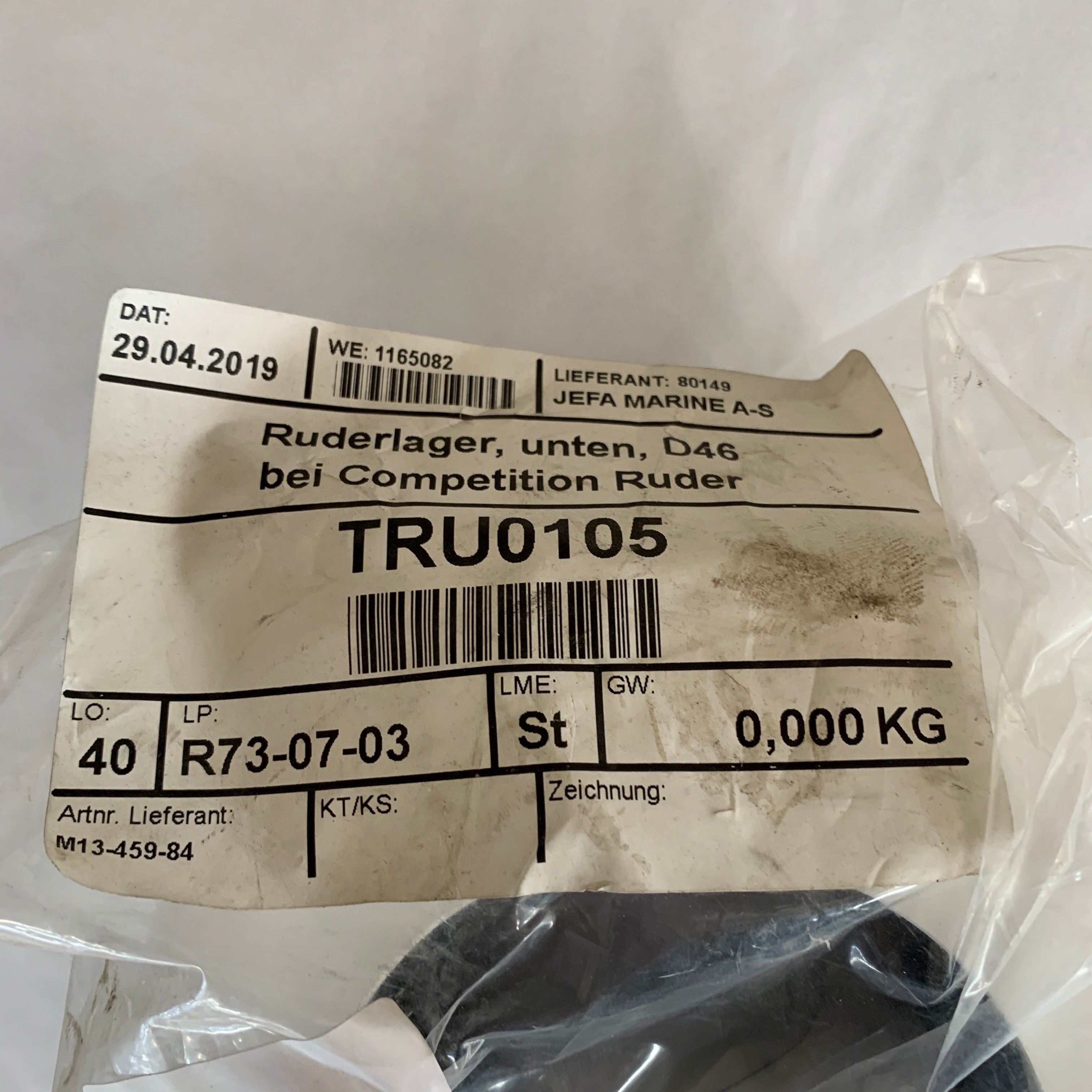 Jefa roerlager 84 mm - M13-459-84 voor Dehler 46