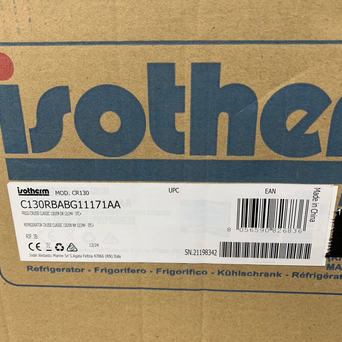 Isotherm Cruise 130 130L Classic Refrigerator Compressor Cooled 12/24V 