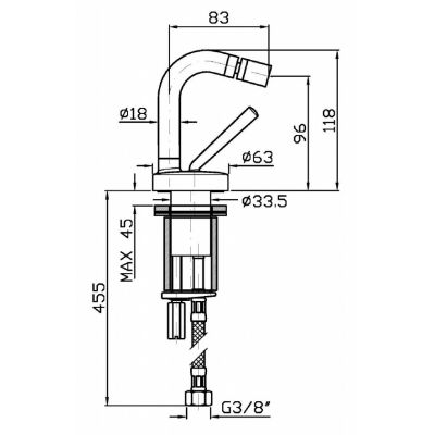 Zucchetti single lever mixer tab chrome - ZP1336 CR NT