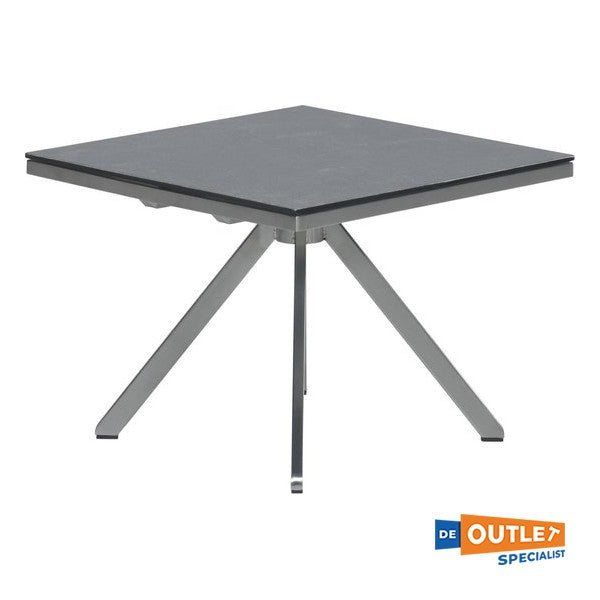 Garden Impressions Zermatt bijzettafel RVS 50 x 50 cm grijs