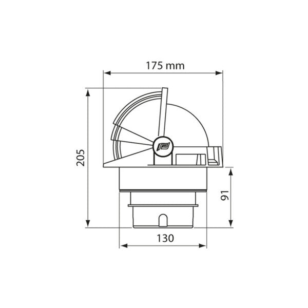 Plastimo Olympic 135 течен компас бял с черна роза - 57634