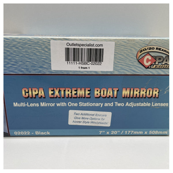 Cipa extreme adjustable boat mirror 7 x 20 inch - 02022