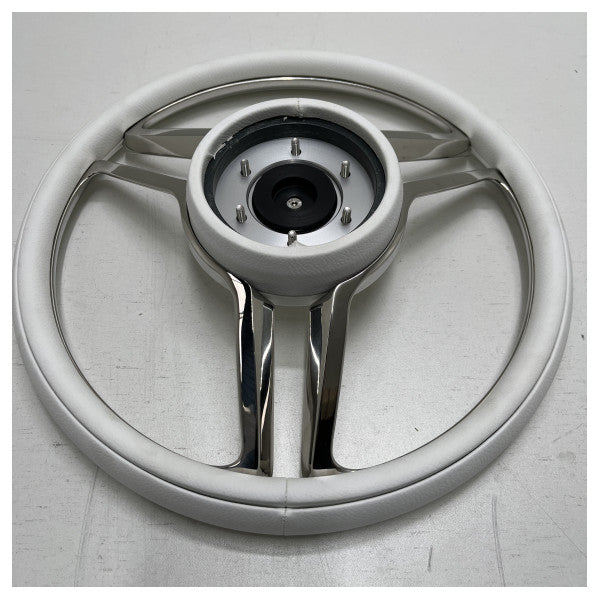 Isotta Mesola 350 mm stainless steel 3-spoke steering wheel white