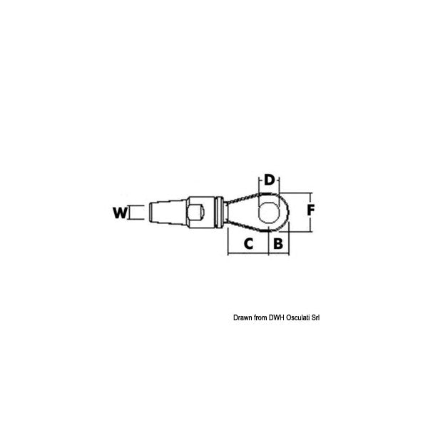 Terminal des œillets de câble en acier inoxydable Lewmar 12 mm - 05.010.12