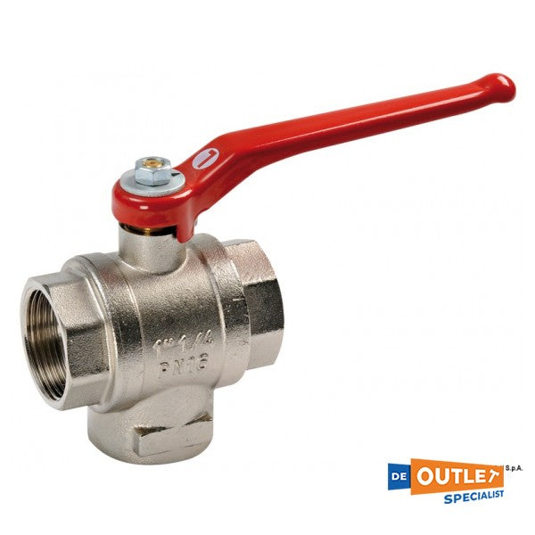 オスキュラティ真鍮製1インチ3方ボールバルブ - 1722903