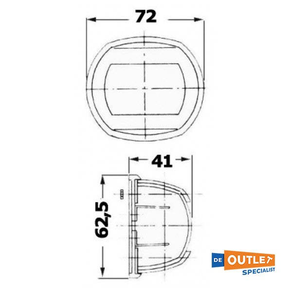 Osculati rustfritt stål navigasjonsbelysning rød 112.5 - 1140601