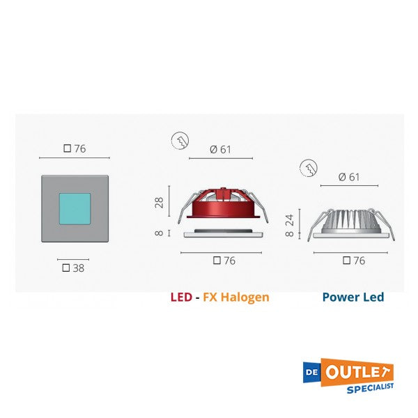 Foresti & Suardi Sextans 5080 mibnija -in Halogen G4 Spot Square - 5080.fx.c