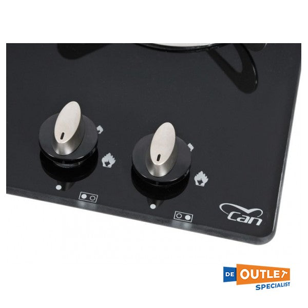 CAN PV1351 2-liekkinen sisäänrakennettu kaasukeittotaso musta