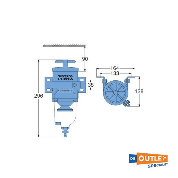 Volvo Penta brandstoffilter kit voor diesel motoren - 877763
