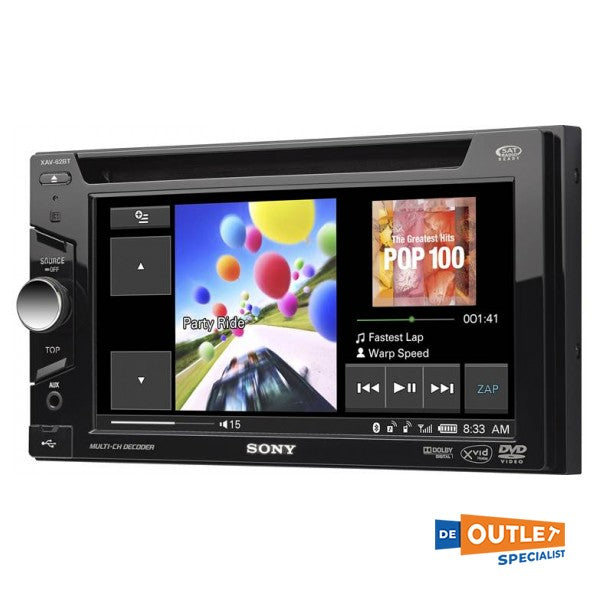 Sony XAV-62BT eingebauter DVD-Player mit 6,1-Zoll-Display