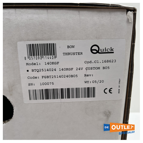 Quick BTQ 250 mm | 140 KGF | 24V elektrische boegschroef - FGBT2514024