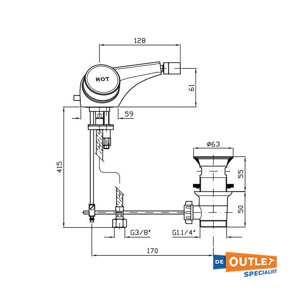 Zucchetti Savoir miscelatore per lavabo caldo/freddo - ZSV603.CC