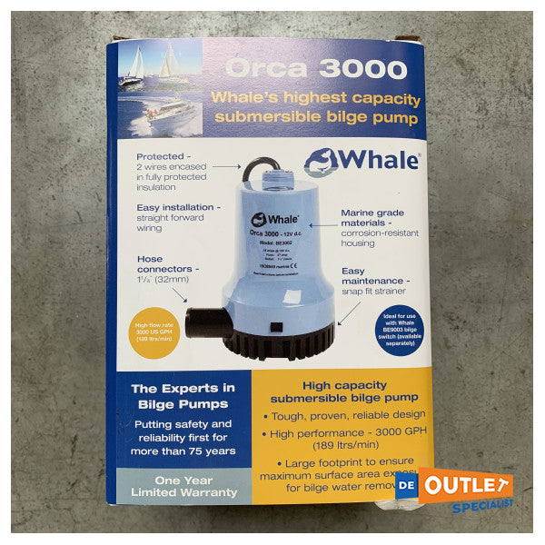 Електричний трюмний насос Whale Orca 3000 24В 189 л/хв - BE3004