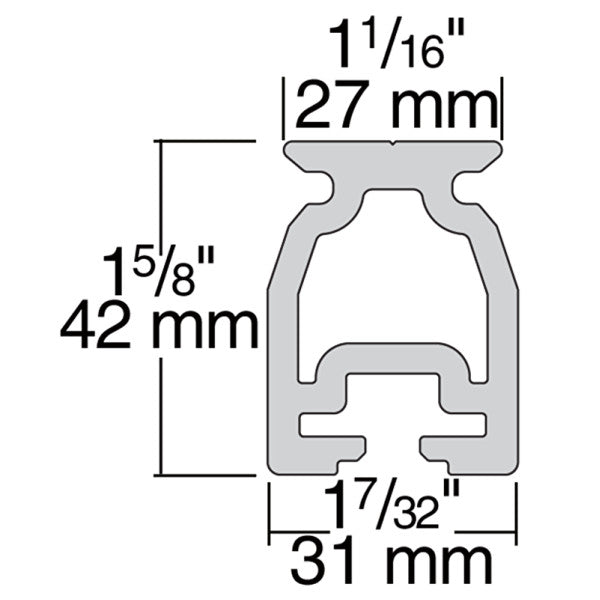 HARKEN TRK -27 mm Visoka greda zakrivljena staza crna 2,0m - HC11714