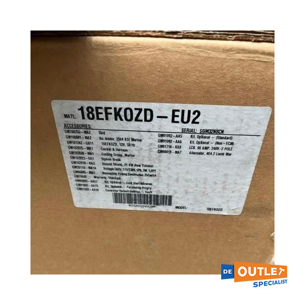 Gerador diesel marítimo Kohler 18 KVA 1 fase 230V / 50 Hz - 18EFKOZD