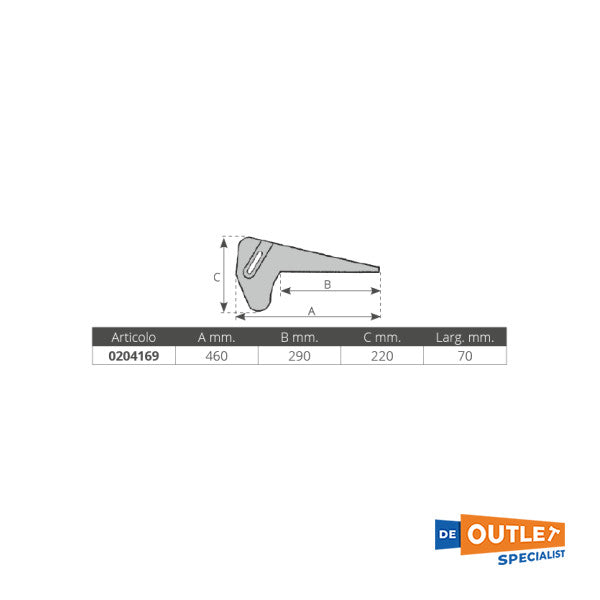 SAFE aluminijski pramčani valjak 460 x 70 mm do 12 KG - 0204169