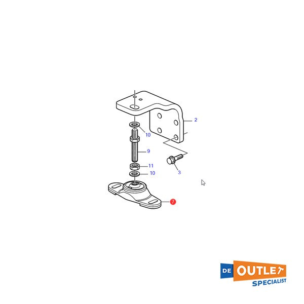 Volvo Penta D4 / D6 engine support demper - 21153352